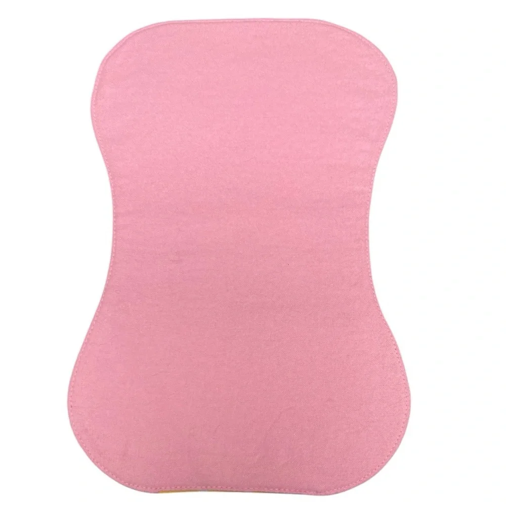 Hand Crafted Flannel Burp Cloth Contoured Padded Fabric Quilted Reversible